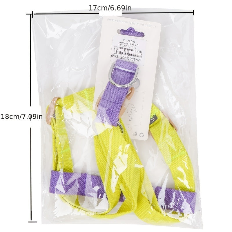 Rainbow Colorblock Pet Harness Set Anti-Escape Vest Type Dog Harness Chest Leash Cotton Designer Puppy Dog Harness Set