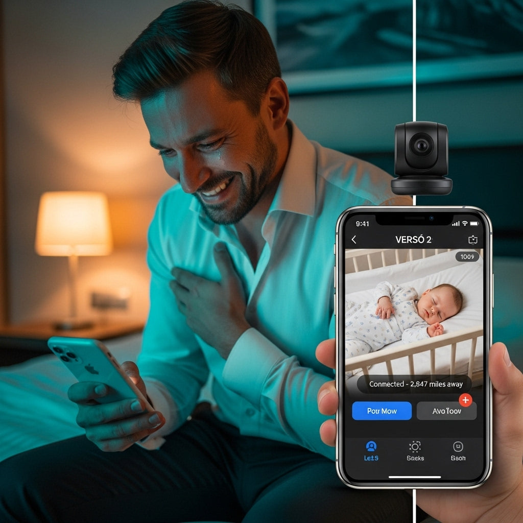 WiFi security camera monitoring home living room