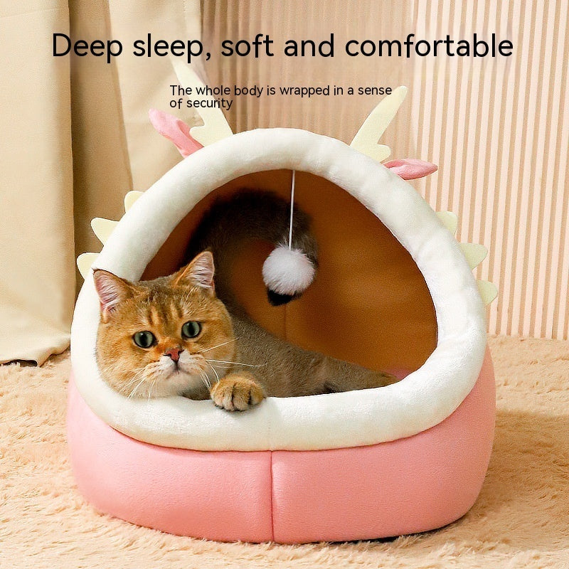 Cat Nest Semi-enclosed Winter Warm Pet Cat Nest Kittens