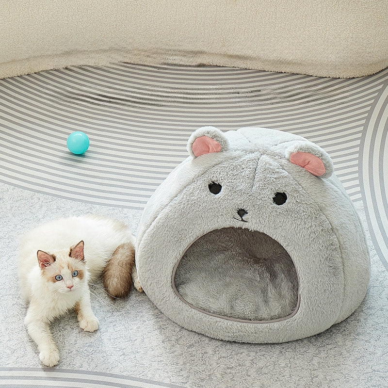 Funny Mouse And Cat Bedding Cartoon Soft Fluffy Comfortable Cat House Mat, Suitable For Small And Medium-sized Cats And Dogs Bedding Pet Supplies