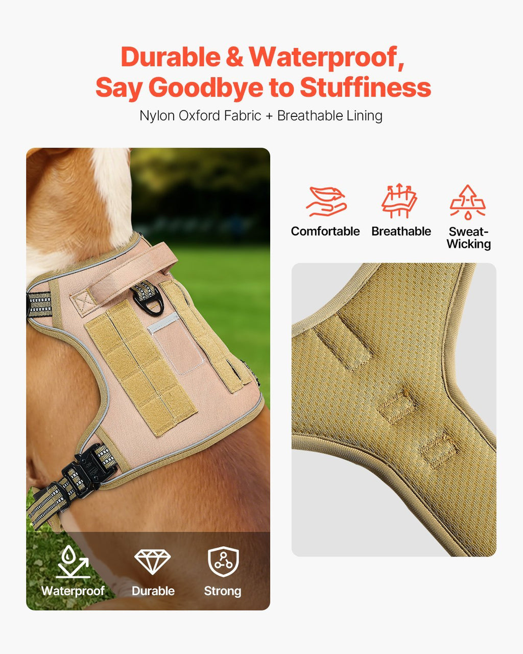 Dog Harness For Large Dogs No Pull Tactical Dog Harness Adjustable Pet Vest