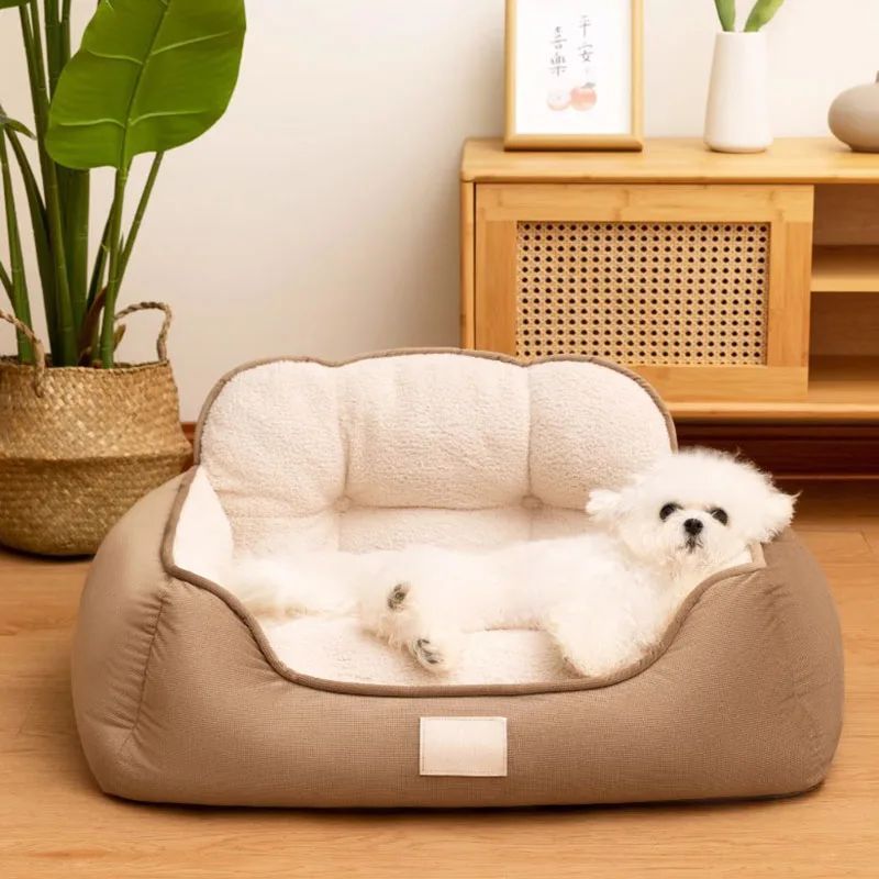 Cozy Plush Pet Bed Warm Washable Fluffy Sofa Toys Medium Dog Bed Kennel Indoor Blanket