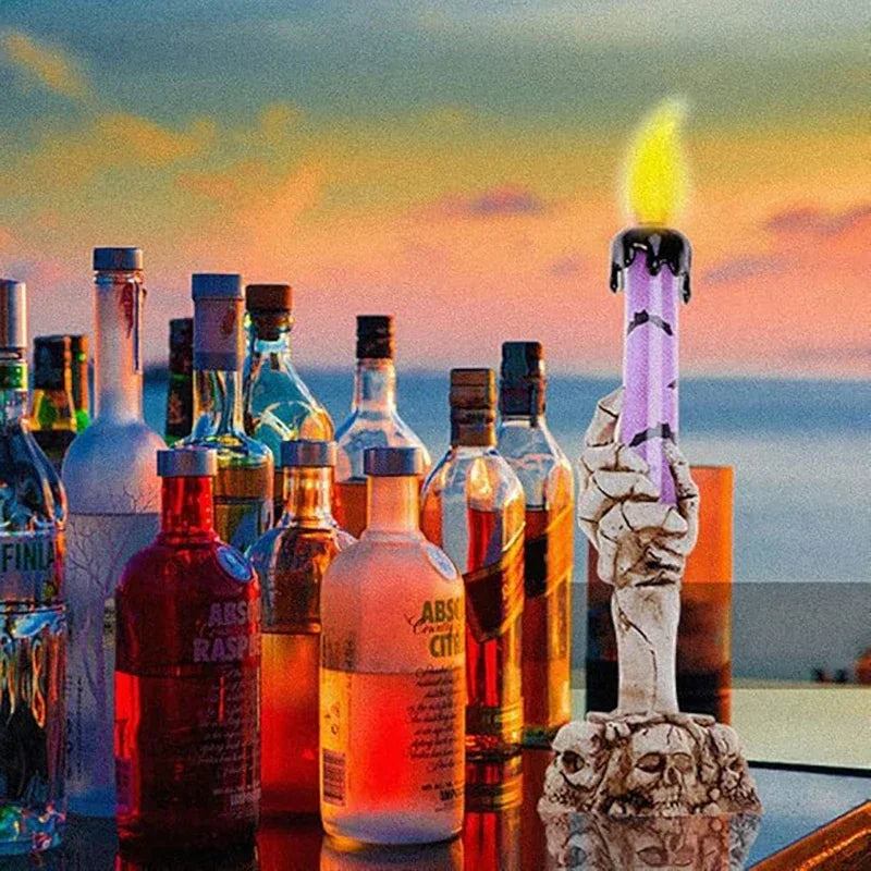 Halloween Skull Candlestick LED Light