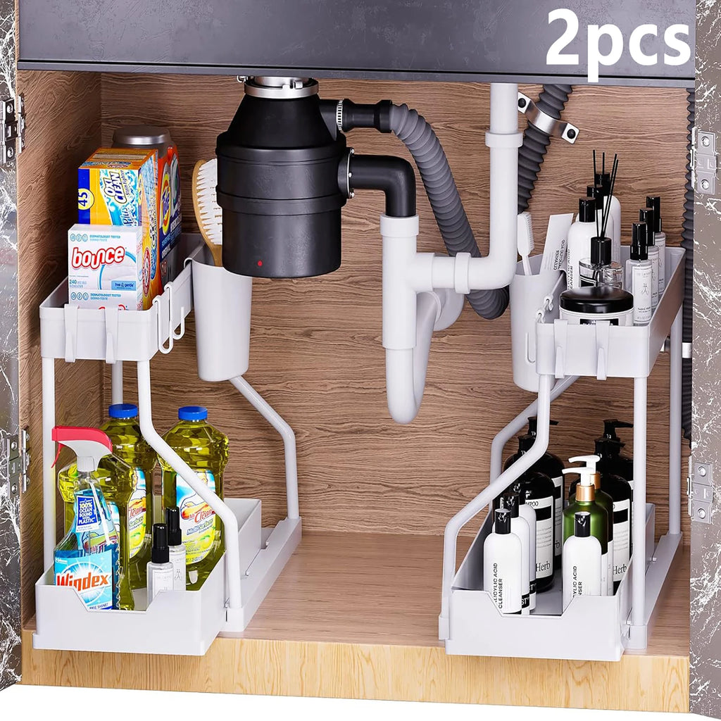 SlideNest™ 2-Tier Under Sink Organizer Set