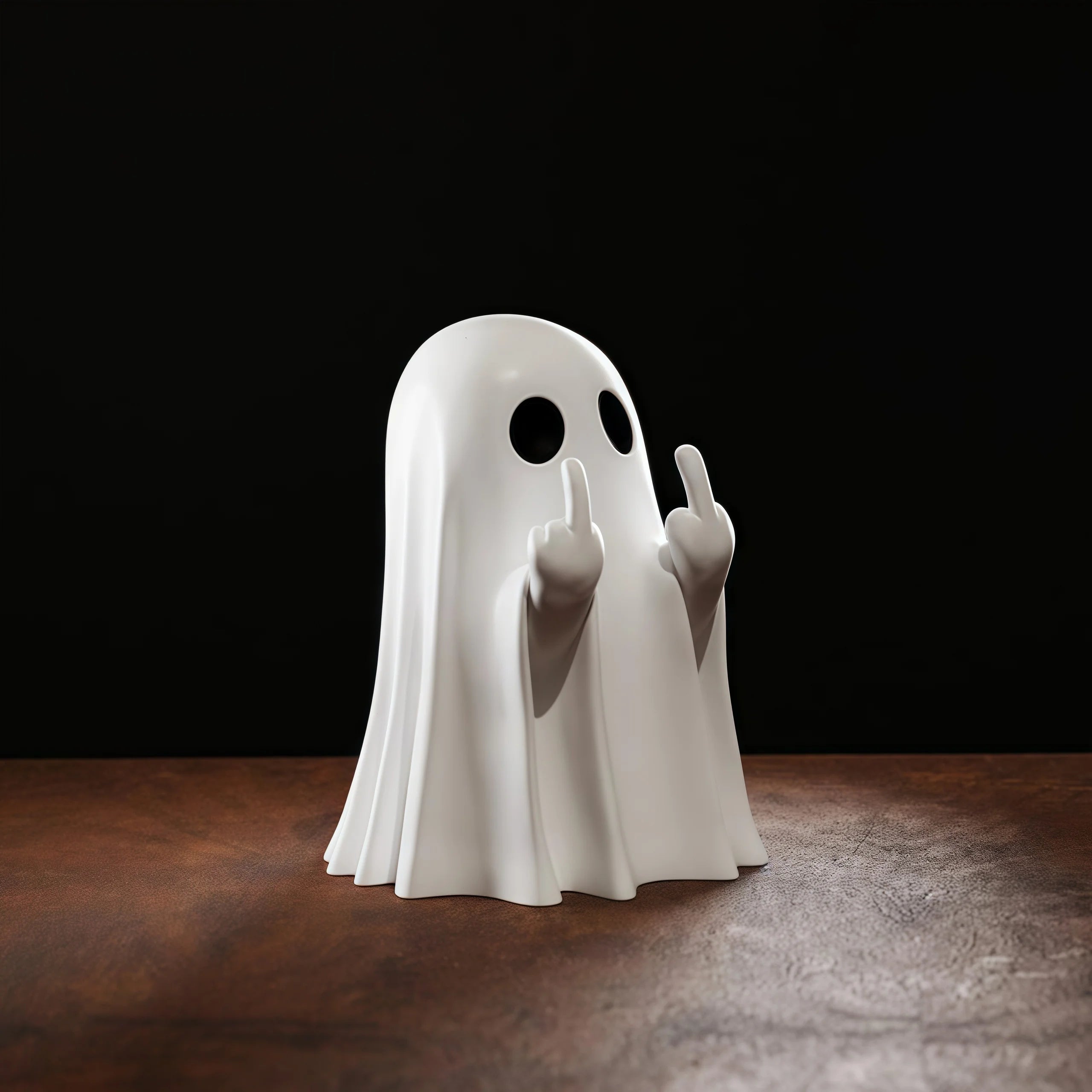 Middle Finger Ghost Figurine