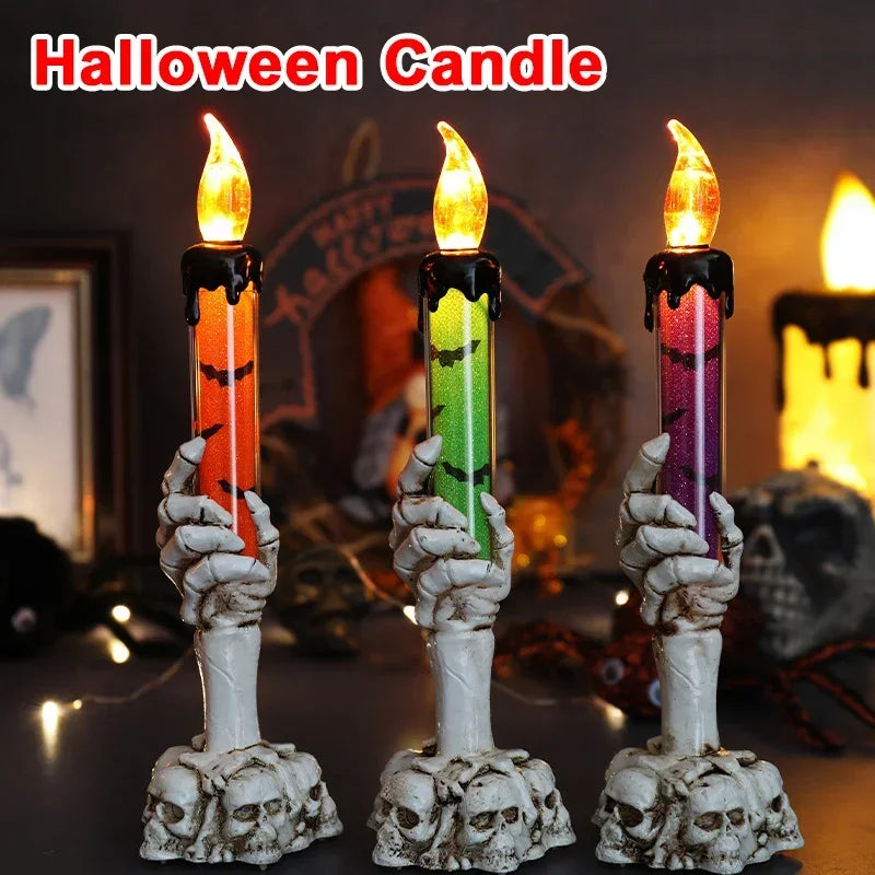 Halloween Skull Candlestick LED Light