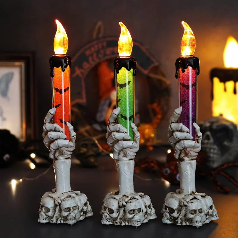 Halloween Skull Candlestick LED Light