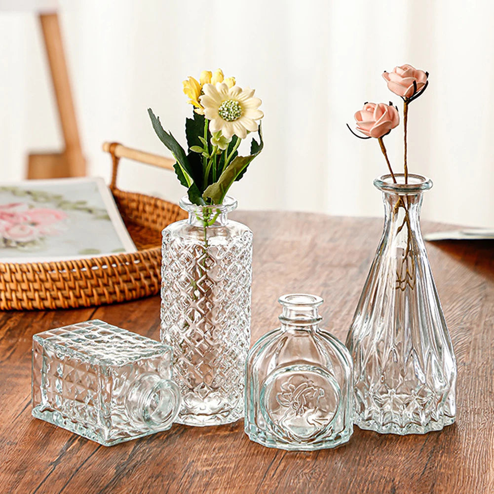 Vintage French Clear Glass Pitcher Vase