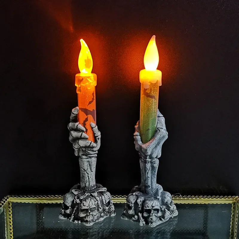 Halloween Skull Candlestick LED Light