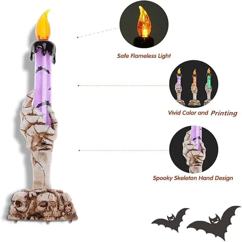 Halloween Skull Candlestick LED Light