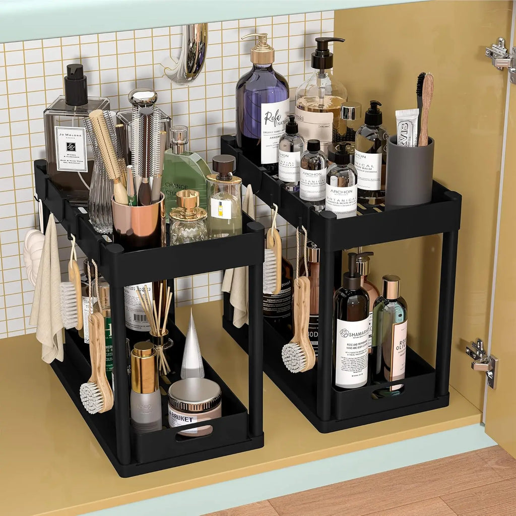 SlideNest™ 2-Tier Under Sink Organizer Set