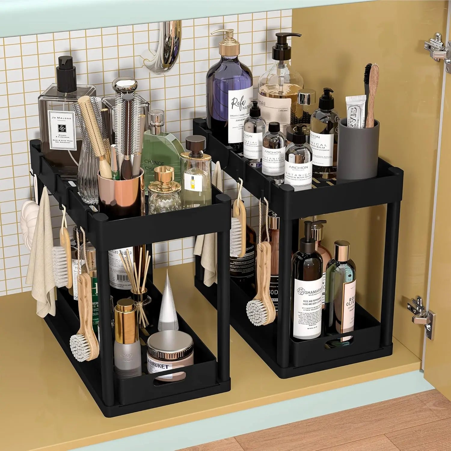 SlideNest™ 2-Tier Under Sink Organizer Set