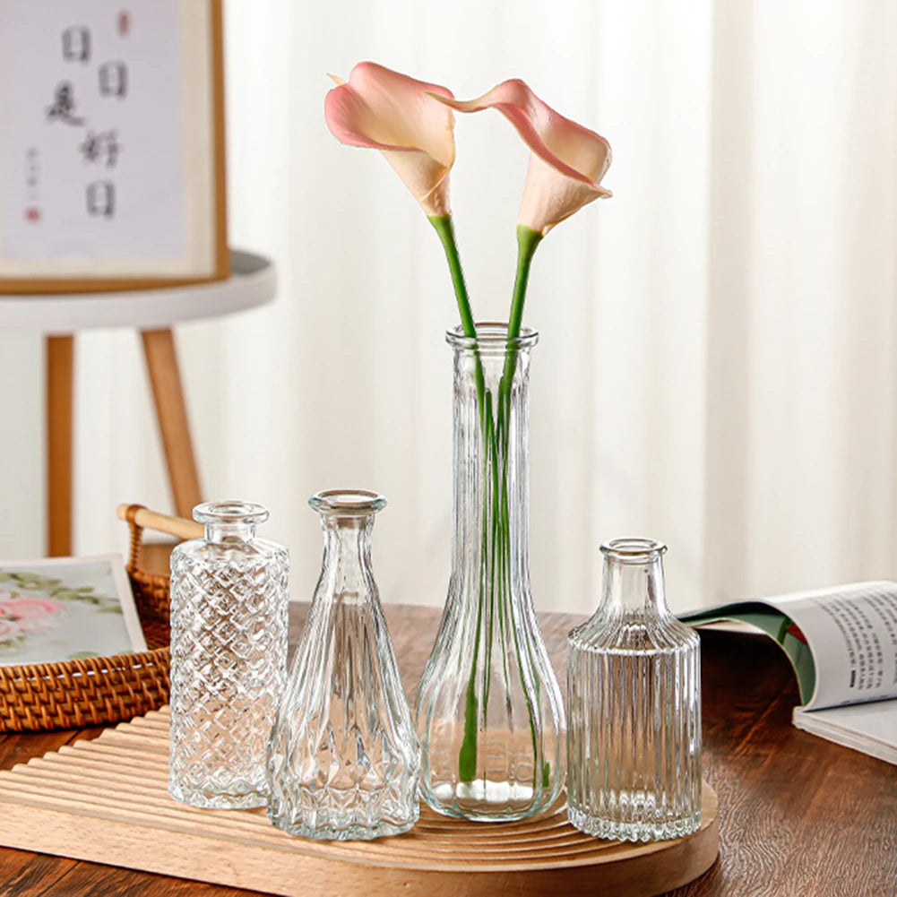 Vintage French Clear Glass Pitcher Vase
