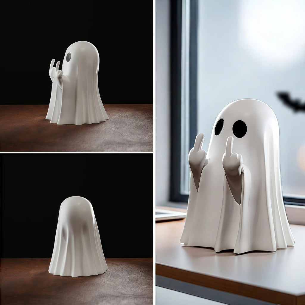 Middle Finger Ghost Figurine