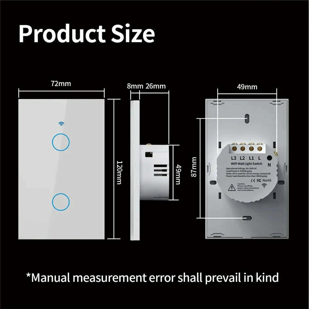 LumoSmart wireless touch switch angle 5 - smart home lighting control device