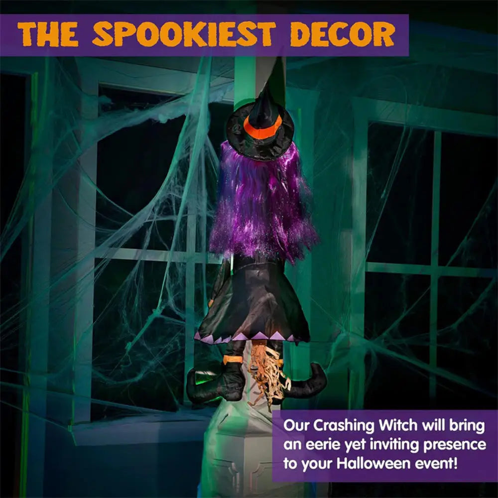 Halloween Crashing Witch Decoration