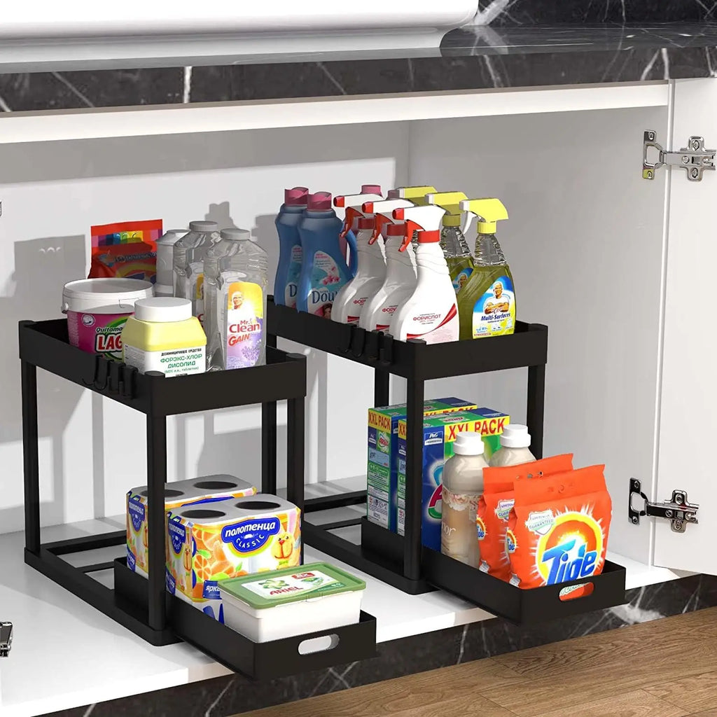 SlideNest™ 2-Tier Under Sink Organizer Set