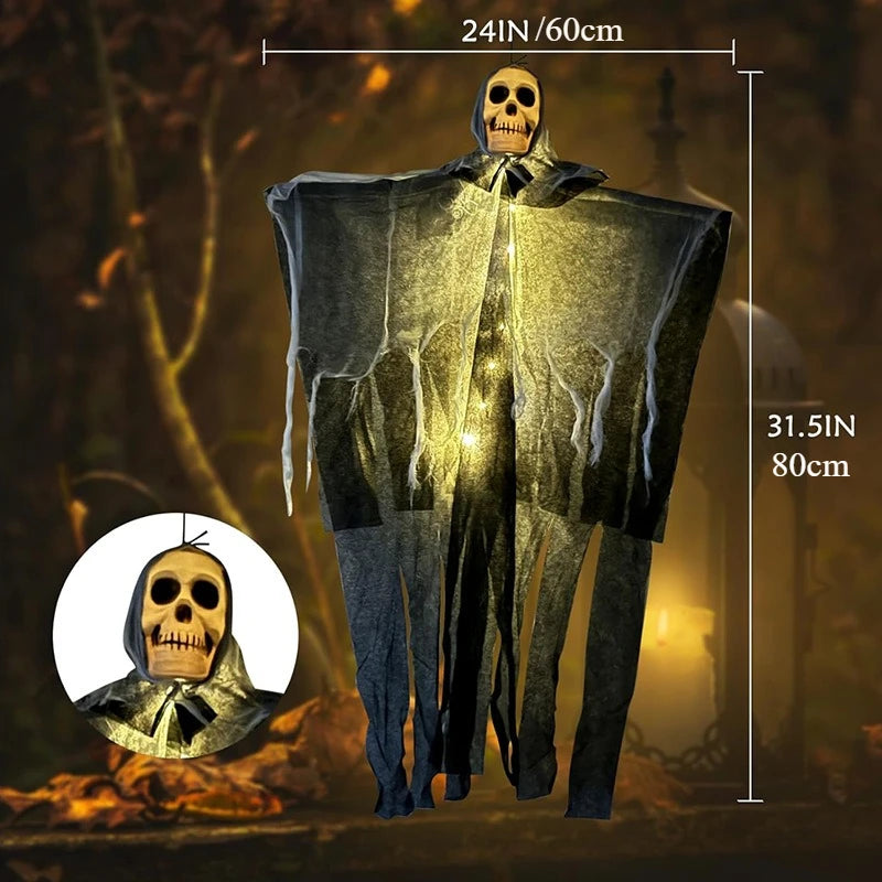 Halloween Glowing Skull Hanging Ghost