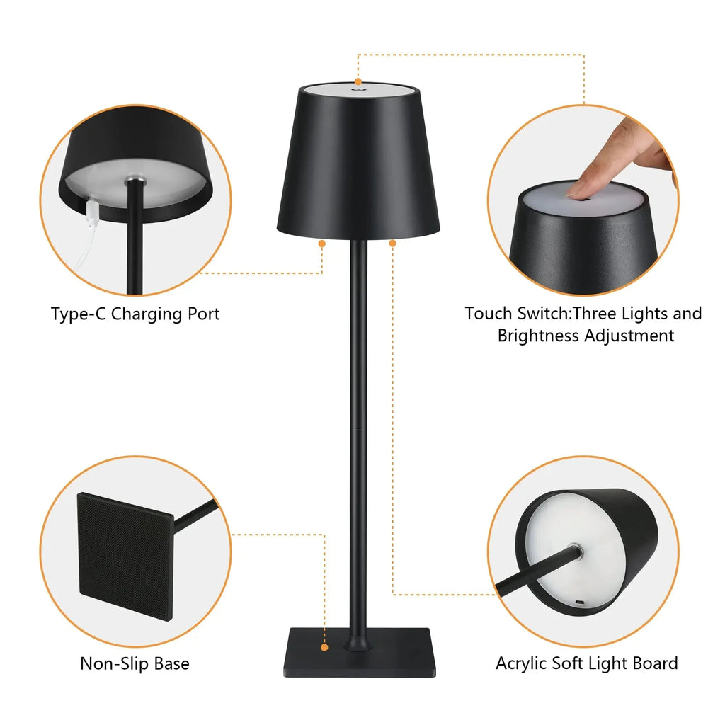 AuraGlow™ Wireless Touch LED Lamp