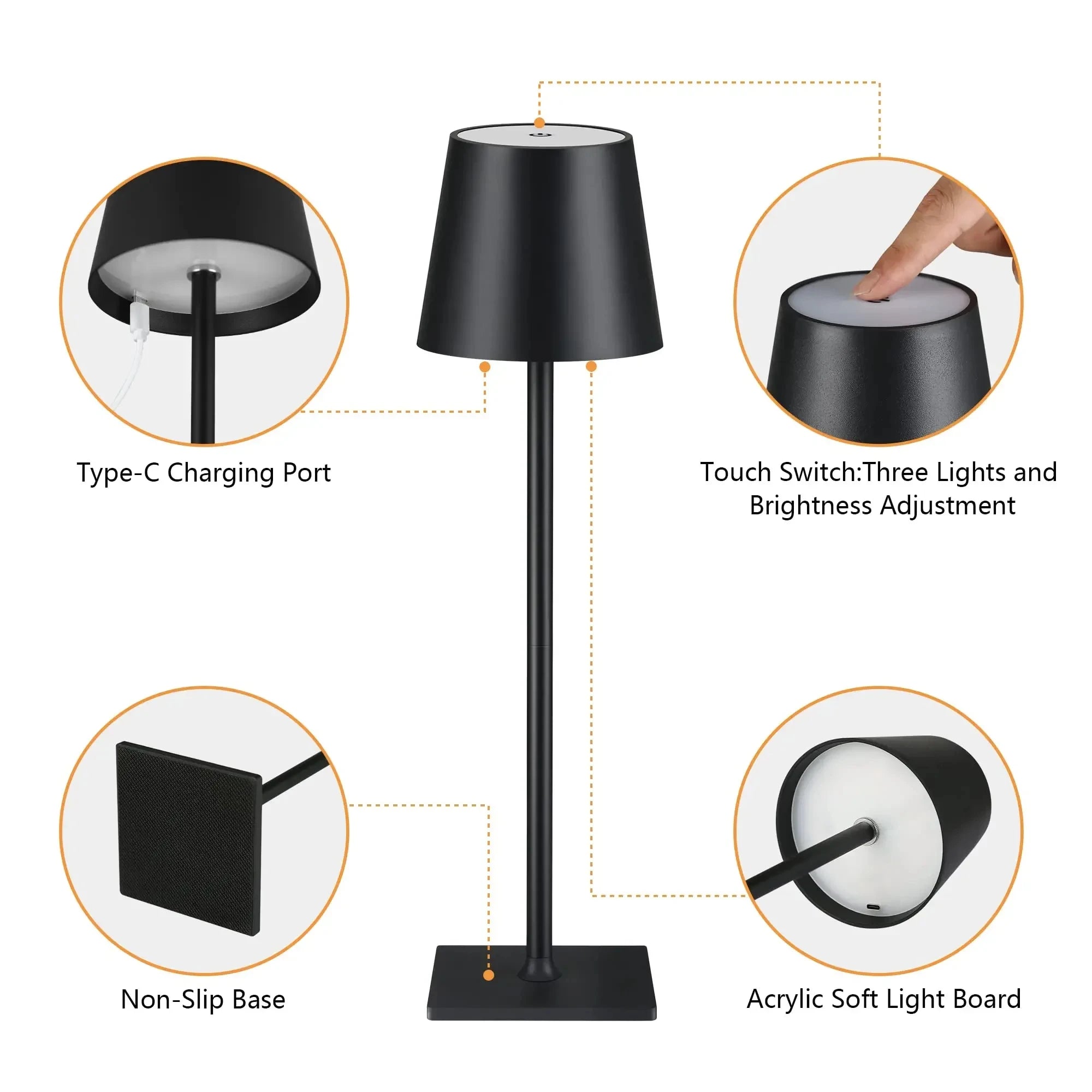 AuraGlow™ Wireless Touch LED Lamp