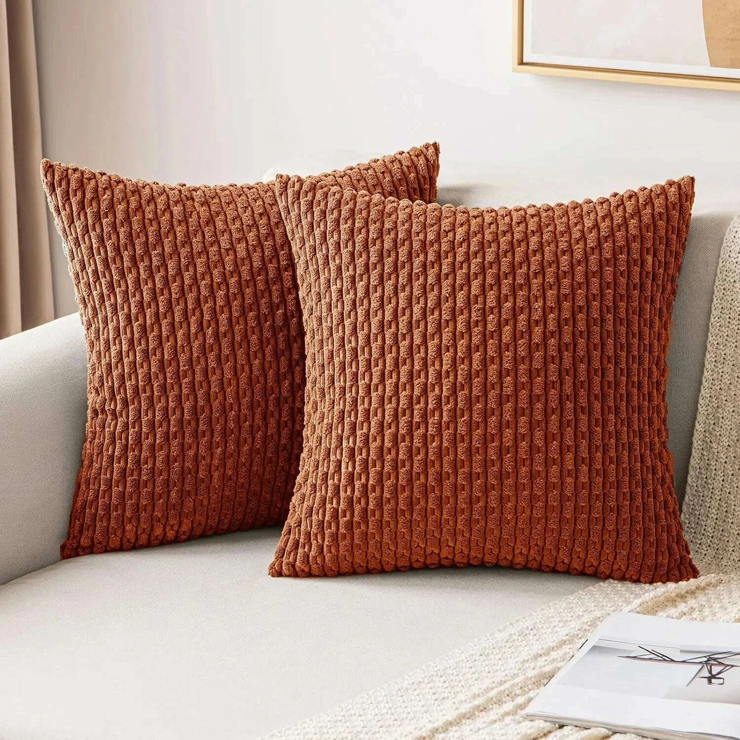 🍁 Autumn Cozy™ – Boho Corduroy Pillow Covers view 1 - decorative cushion sofa bedroom