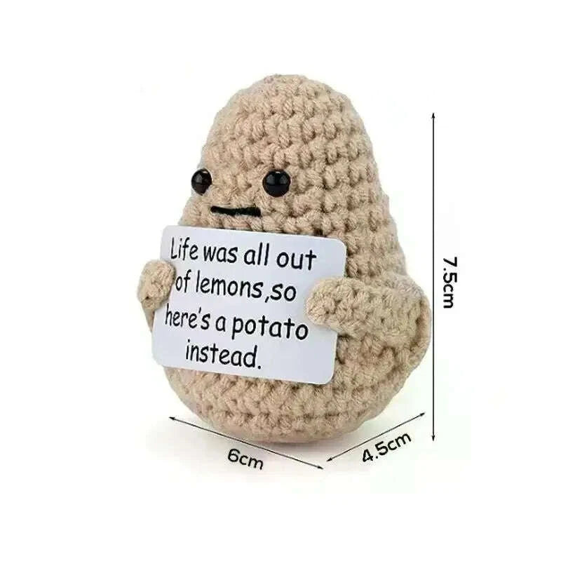 New Positive Energy Potato Hug Pocket Mini Handmade Plush Wo view 3 - home decor