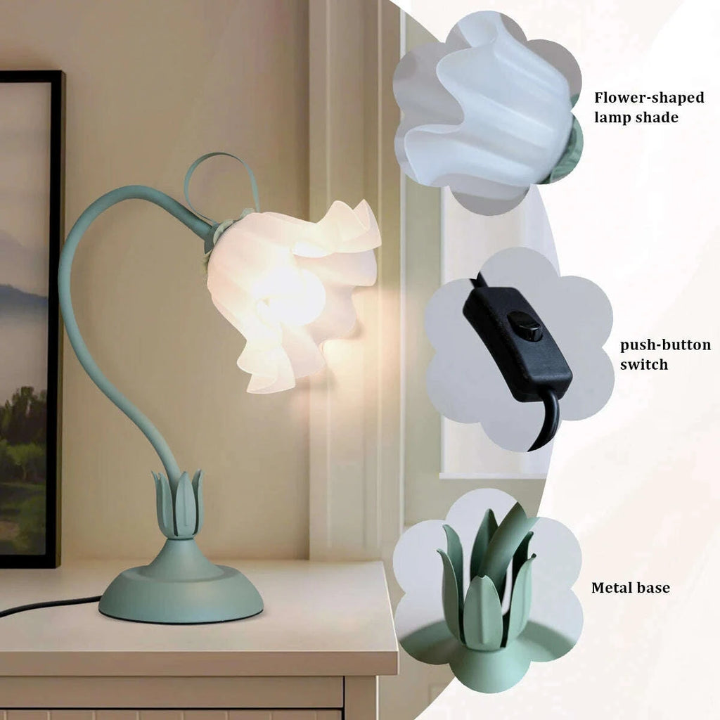 BloomGlow™ Vintage Flower Lamp - detail view | home decor for modern interior