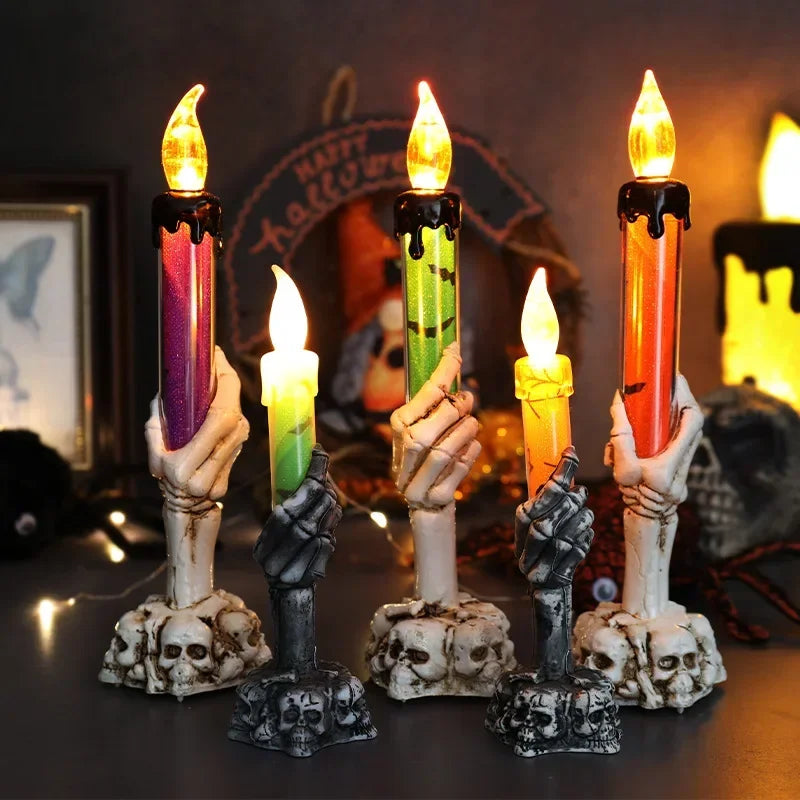 Halloween Skull Candlestick LED Light