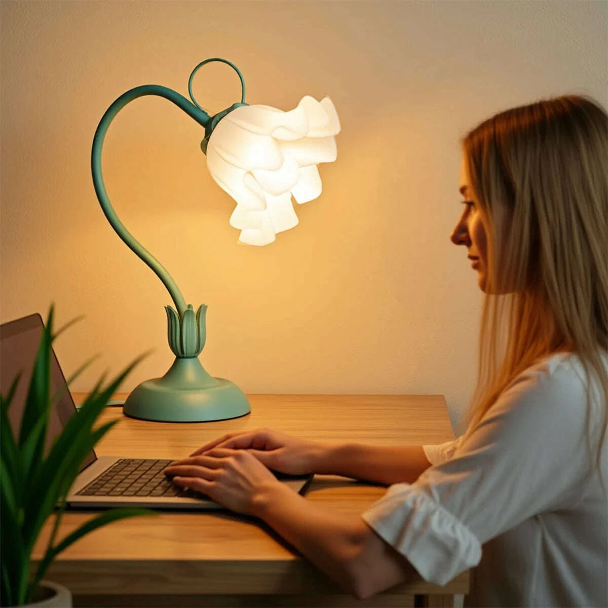 BloomGlow™ Vintage Flower Lamp - angle 4 | home decor for modern interior