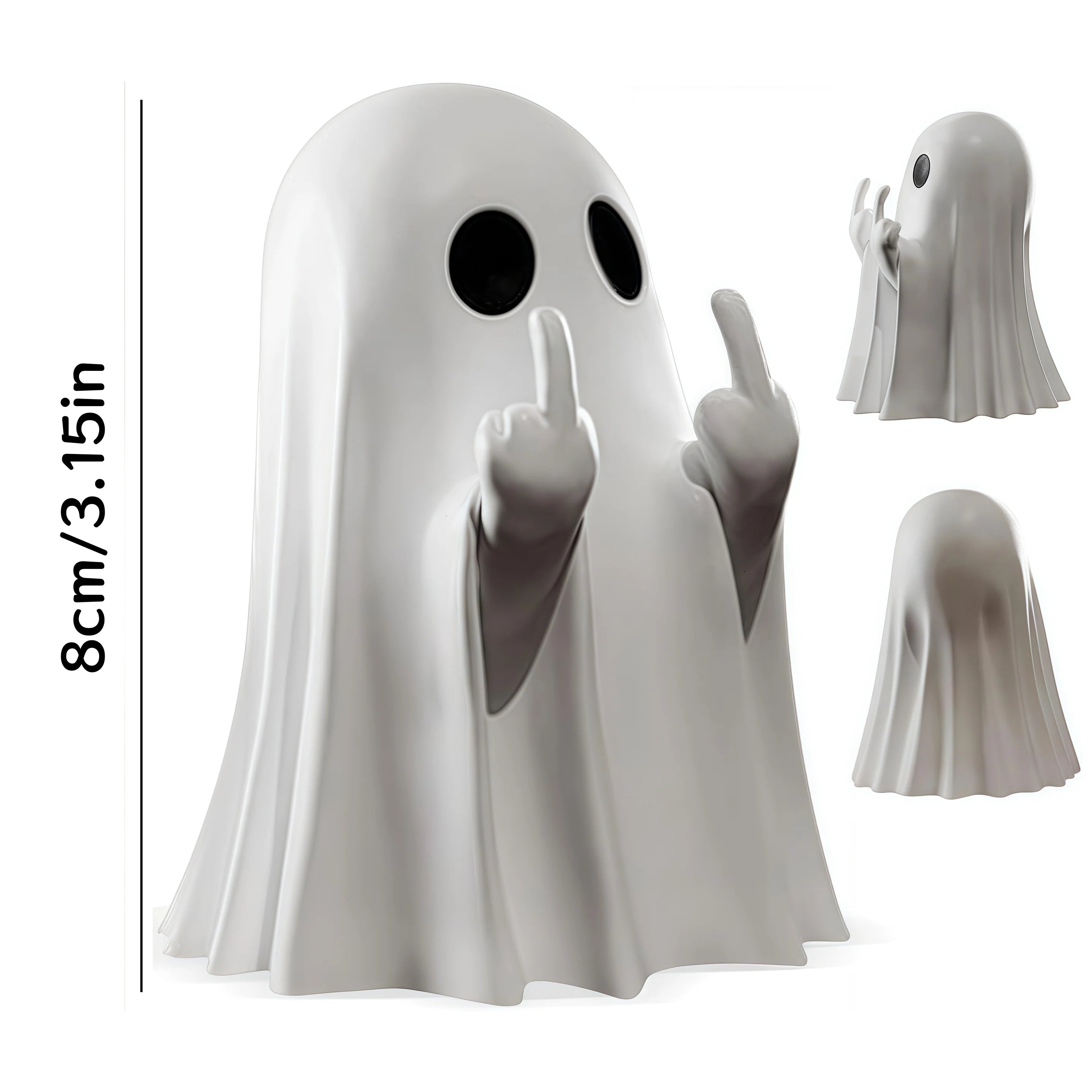 Middle Finger Ghost Figurine