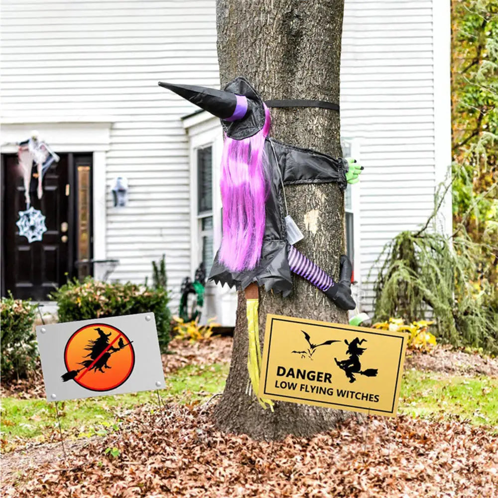 Halloween Crashing Witch Decoration