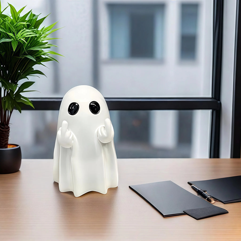 Middle Finger Ghost Figurine
