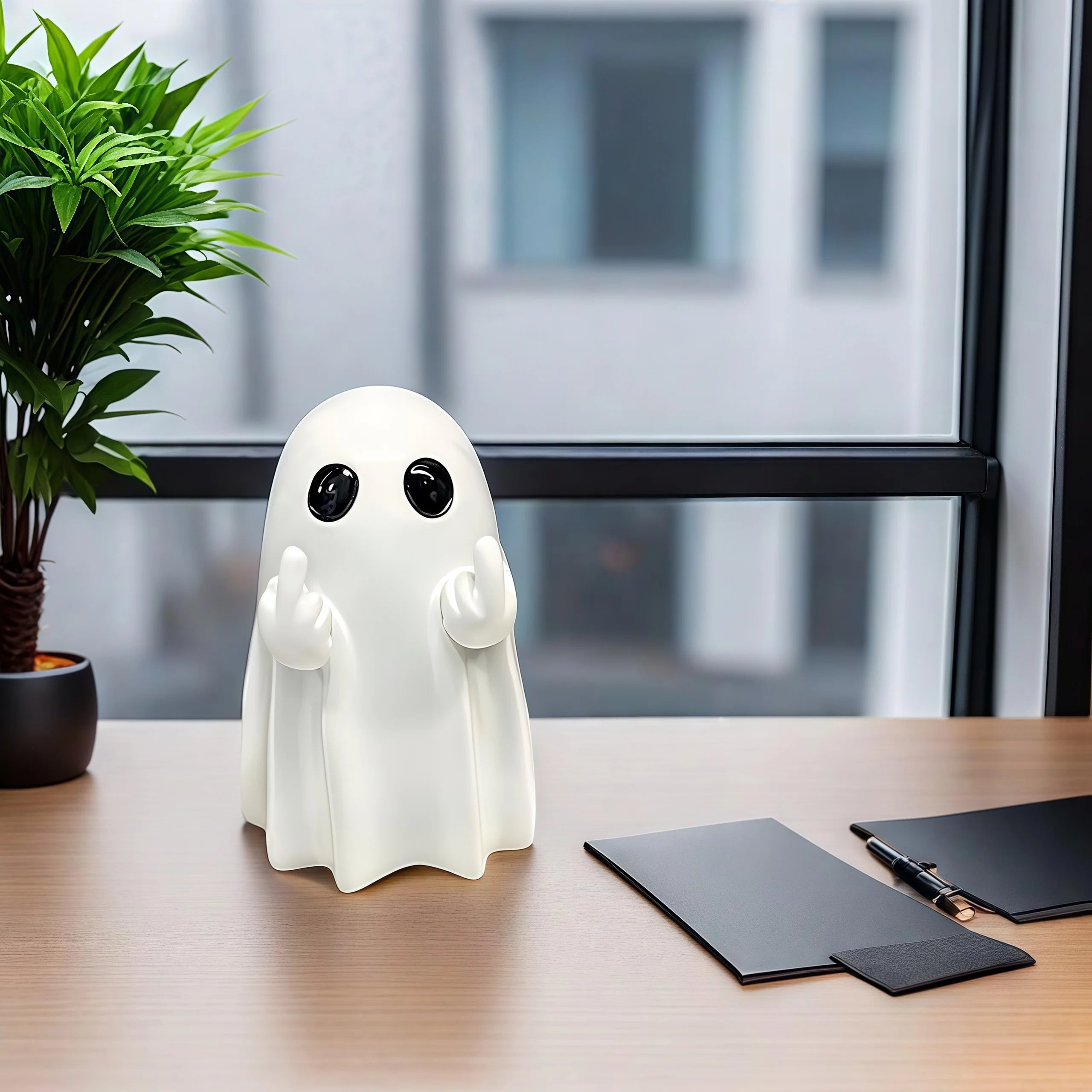 Middle Finger Ghost Figurine