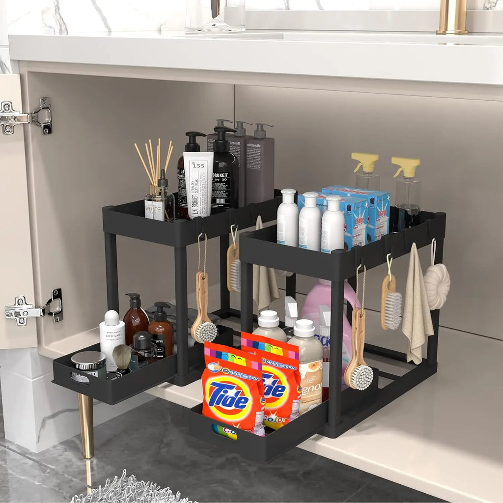 SlideNest™ 2-Tier Under Sink Organizer Set