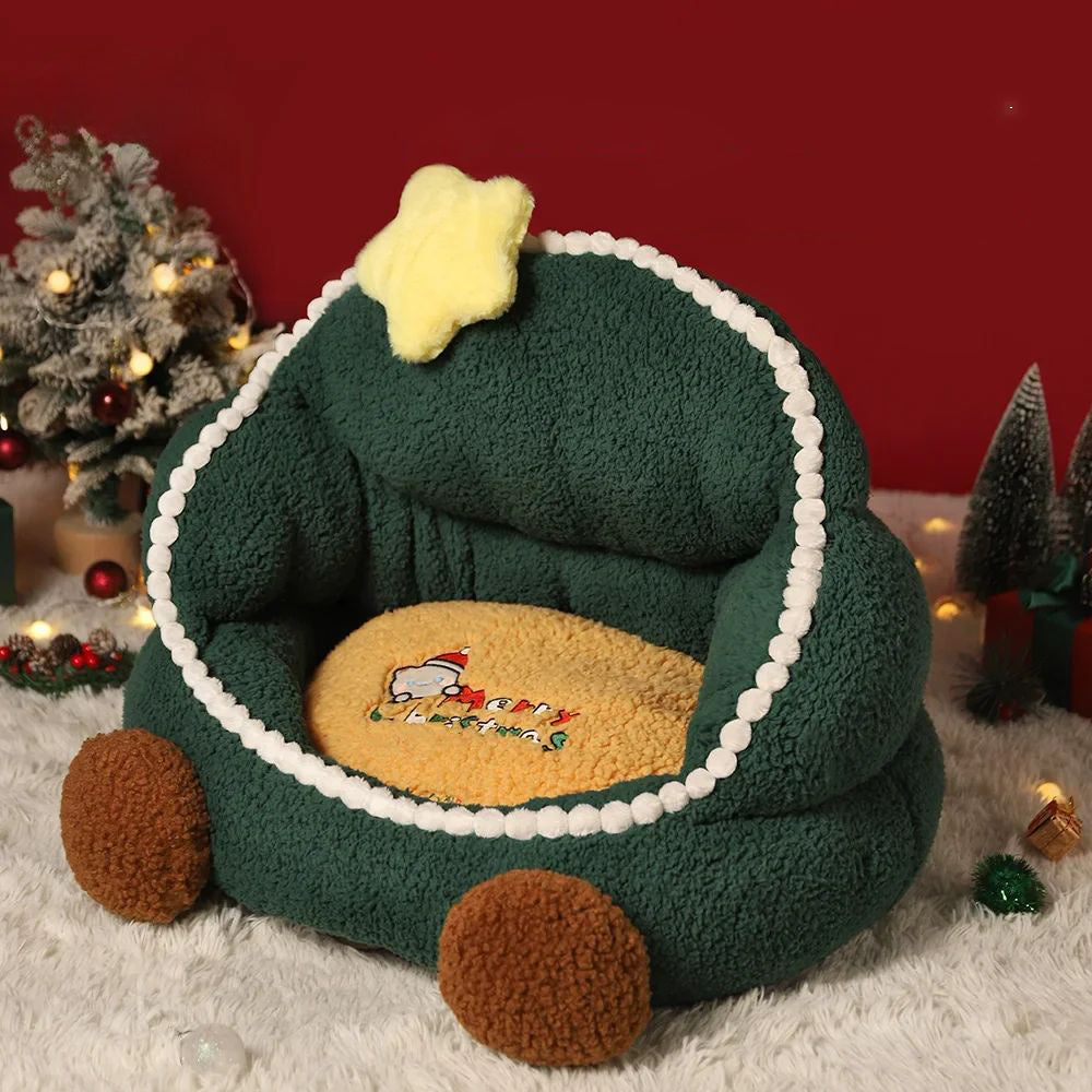 Christmas Tree Cat Nest, Warm In Winter, Removable And Washable , Universal In All Seasons, Closed Pet Nest