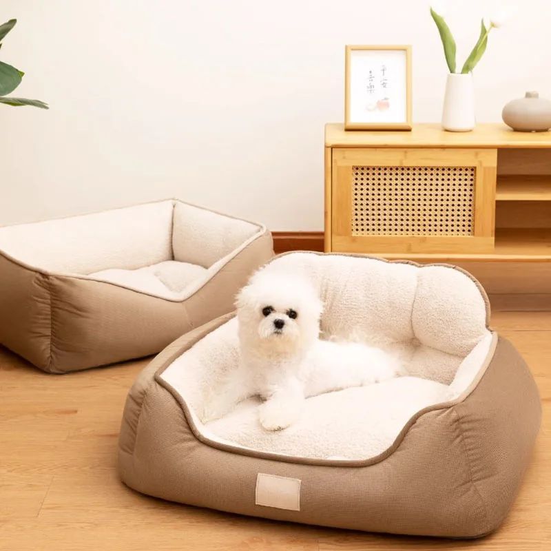 Cozy Plush Pet Bed Warm Washable Fluffy Sofa Toys Medium Dog Bed Kennel Indoor Blanket